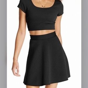 Trixxi Black Top and Skirt Set